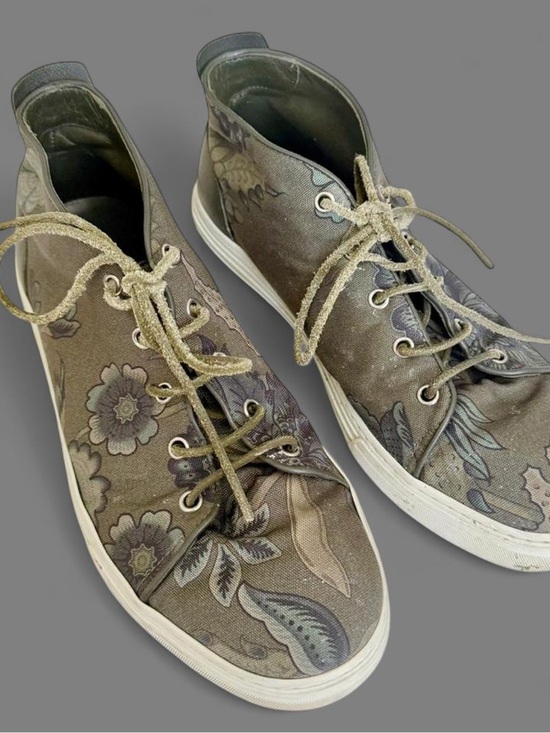 Gucci Other - Gucci 342048 Green Paisley Canvas Low Top Lace Up Sneakers Men’s G 8.5 Italy
